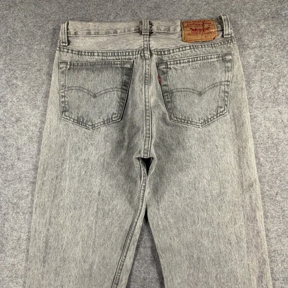 Vintage Levis 501 Made In USA 31x34 (Fits 30x33) Gray Wash Jeans 80s